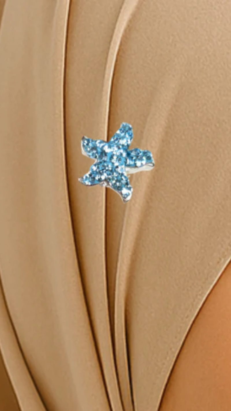 Sparkling Star Hijab Pin with Crystals from Europe