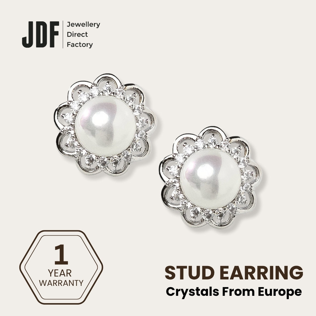 Flower Pearl Stud Earring