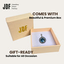 18mm Rivoli SW Blue Pendant with Crystal From Europe, Crystal Pendant, Inside Jewellery Box Packaging, Blue, Crystal From Europe, One-Year Warranty - Jewellery Direct Factory in alabaster background