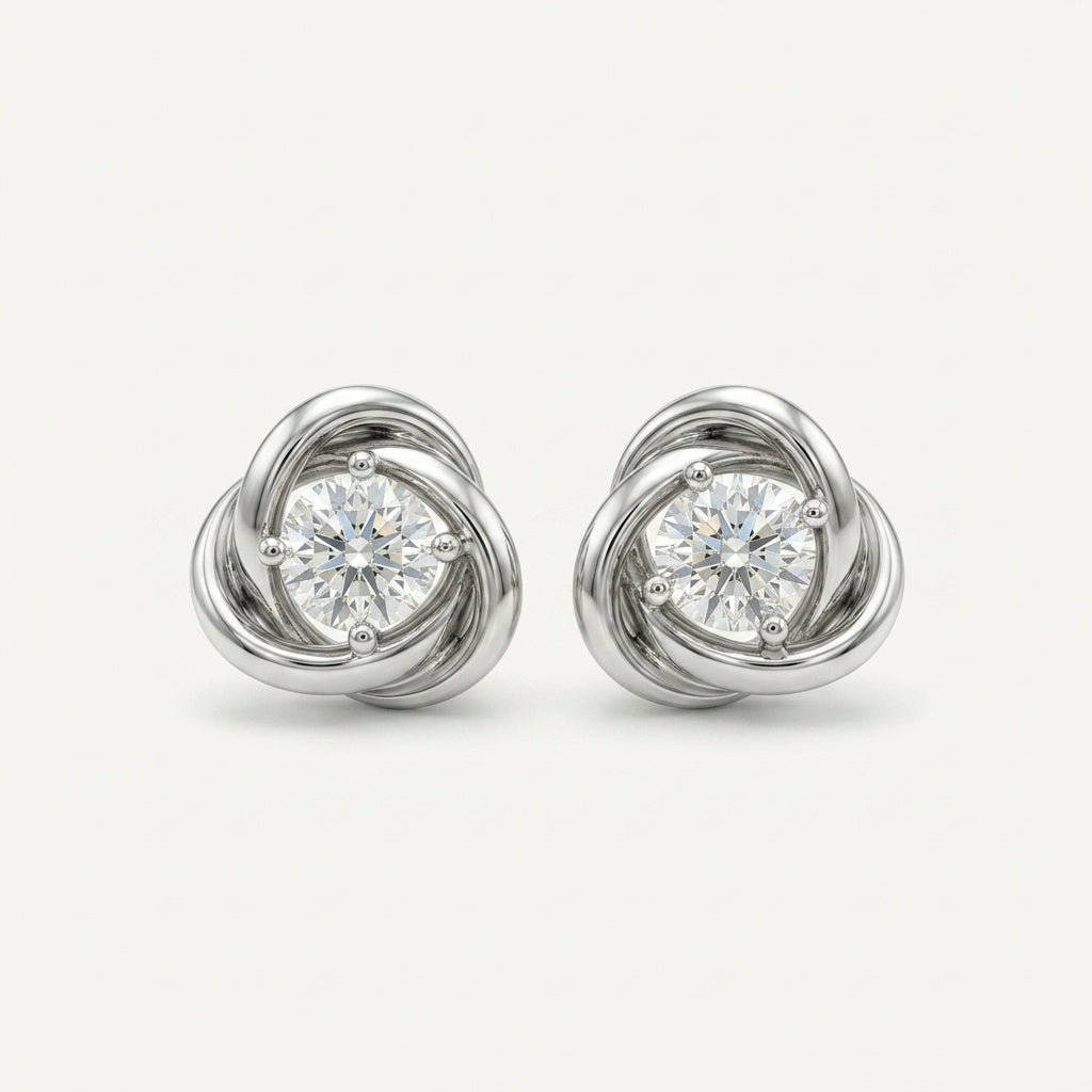 Trinity Interlock 18K Gold Earing