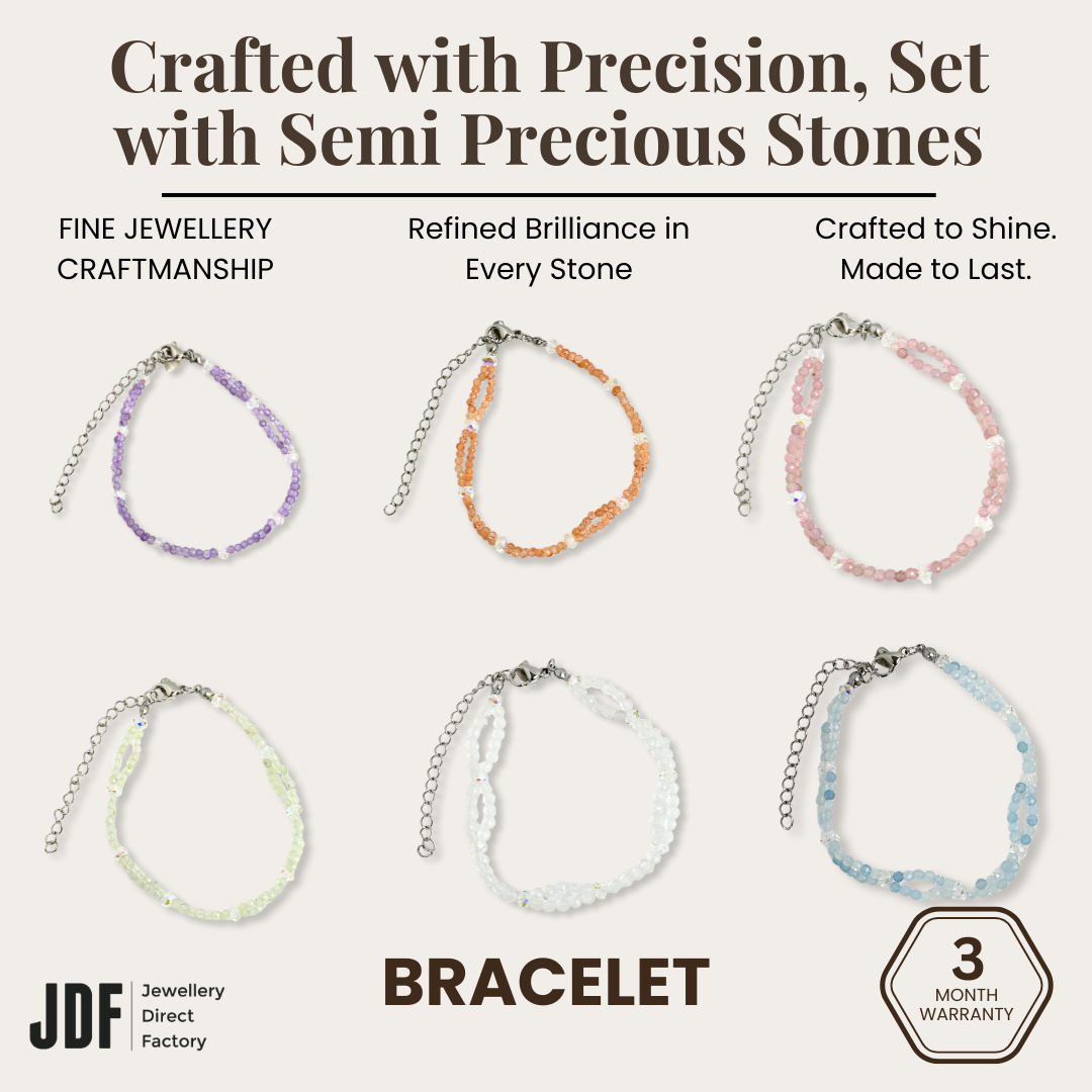 Energy Double Row Natural Semi Crystal Bracelet