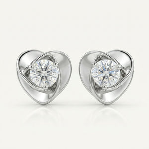 Heart-Shaped 18K Gold Earing