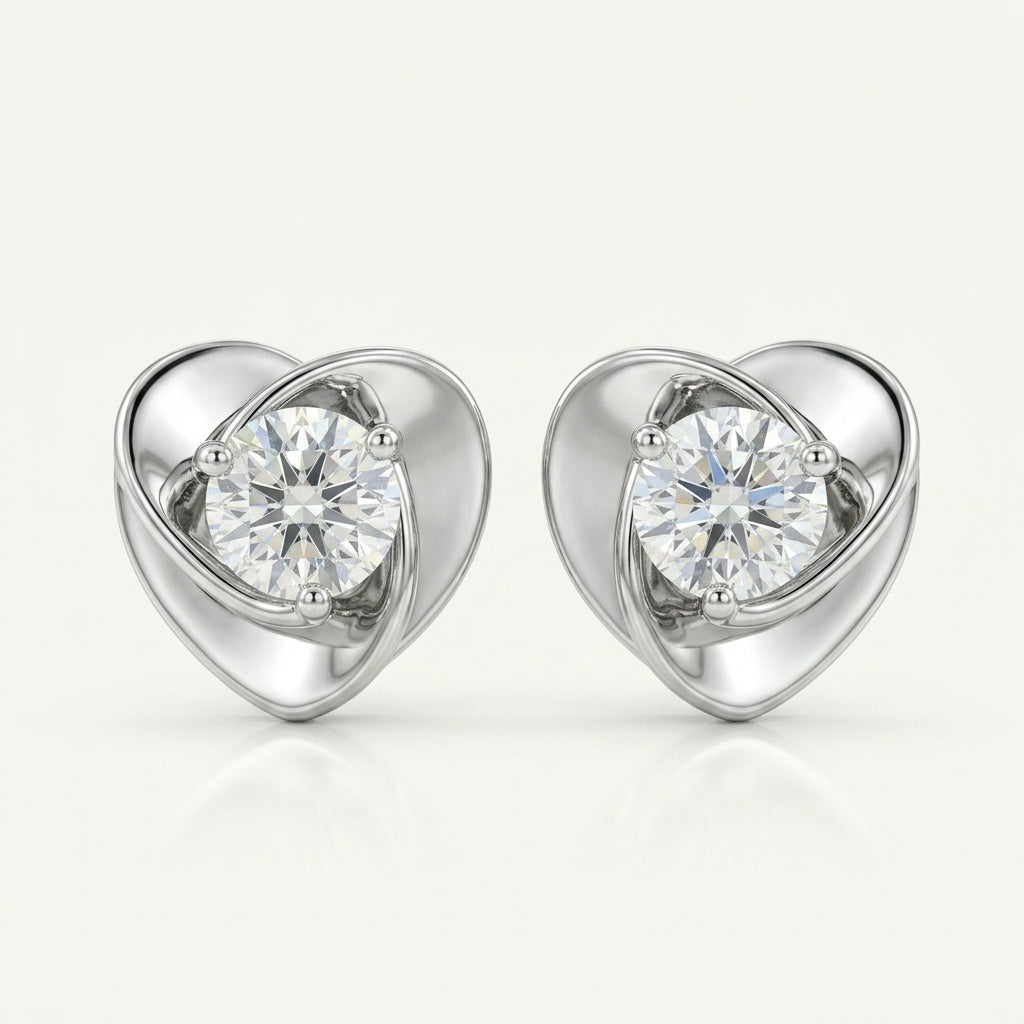 Heart-Shaped 18K Gold Earing