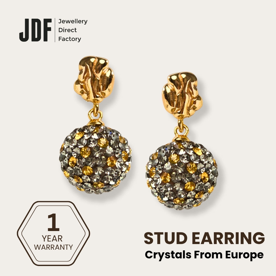 12mm Lollipop Stud Earrings with Crystals from Europe