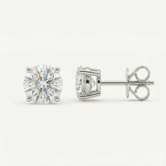 Classic 4-Prong 18k Lab Diamond Earstud