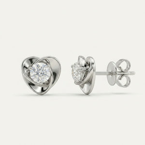Heart-Shaped 18K Gold Earing
