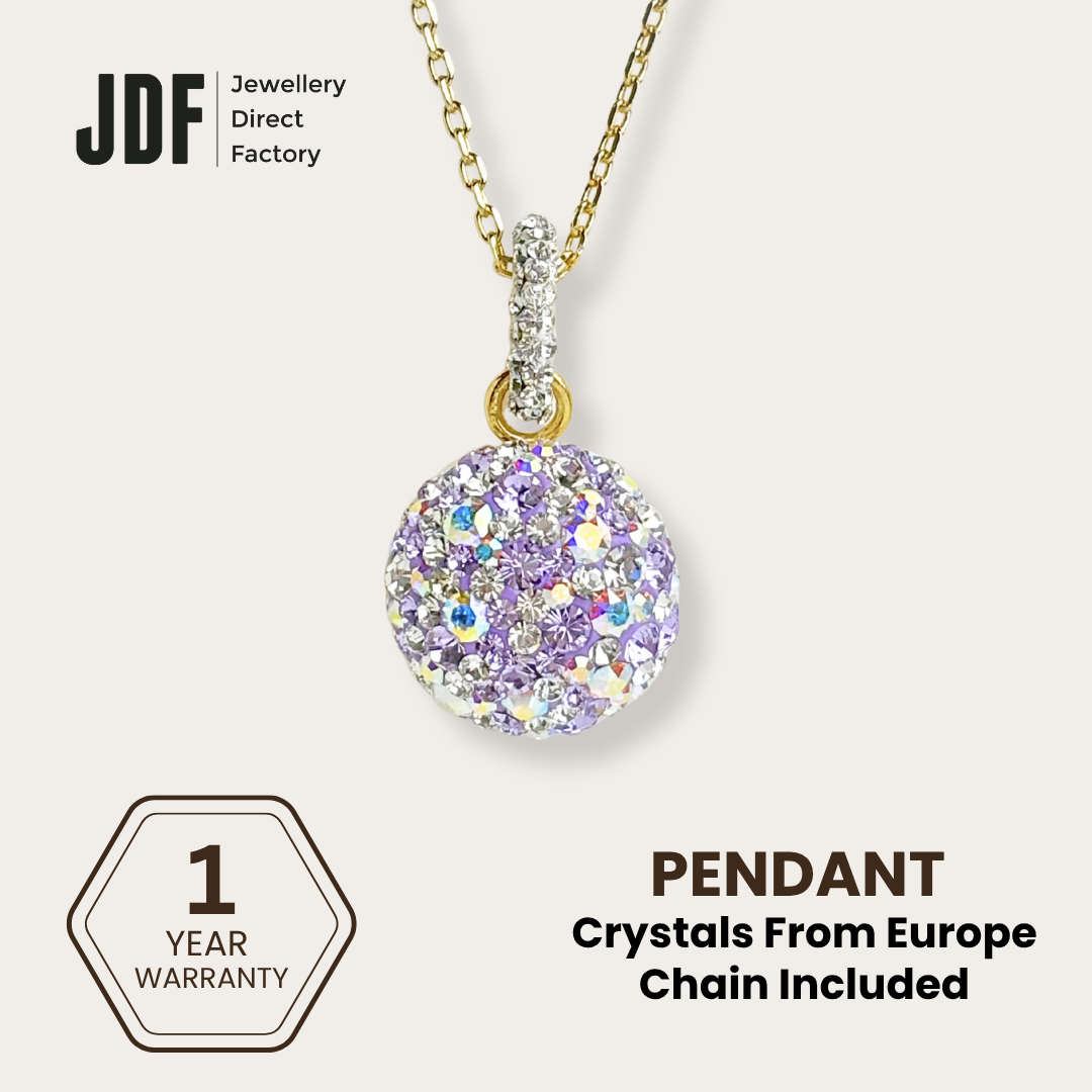 Elegant Dome Pendant with Crystals from Europe