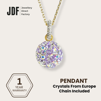 Elegant Dome Pendant with Crystals from Europe