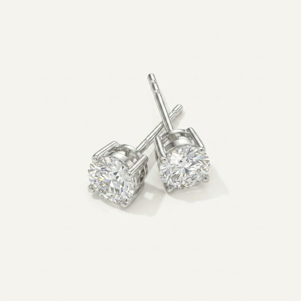 Classic 4-Prong 18k Lab Diamond Earstud