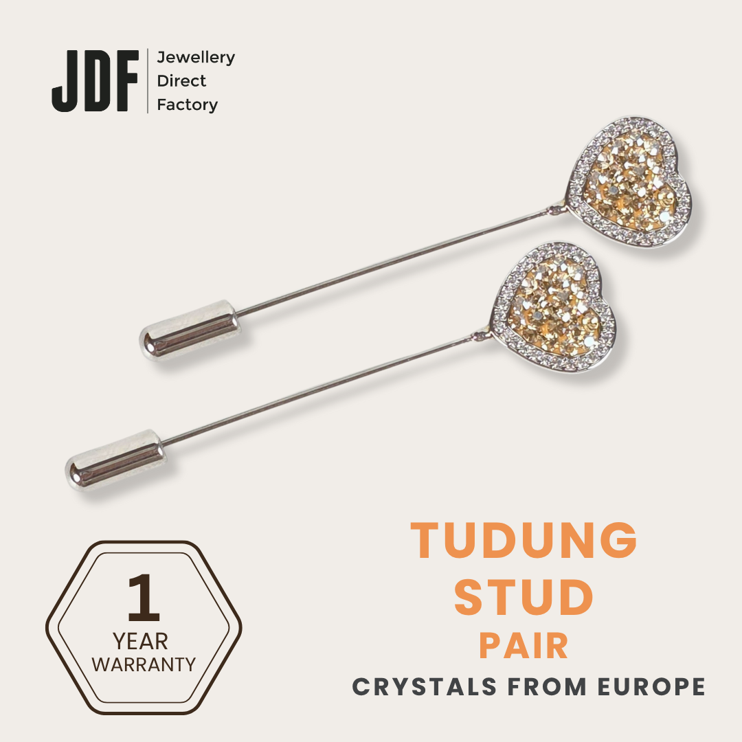 Halo Heart tudung Stud with Crystals from Europe