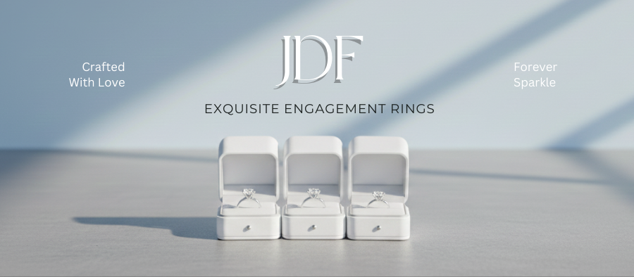 Close-up of a sparkling JDF diamond ring for women, crafted with precision and elegance, perfect for engagement or gifting
