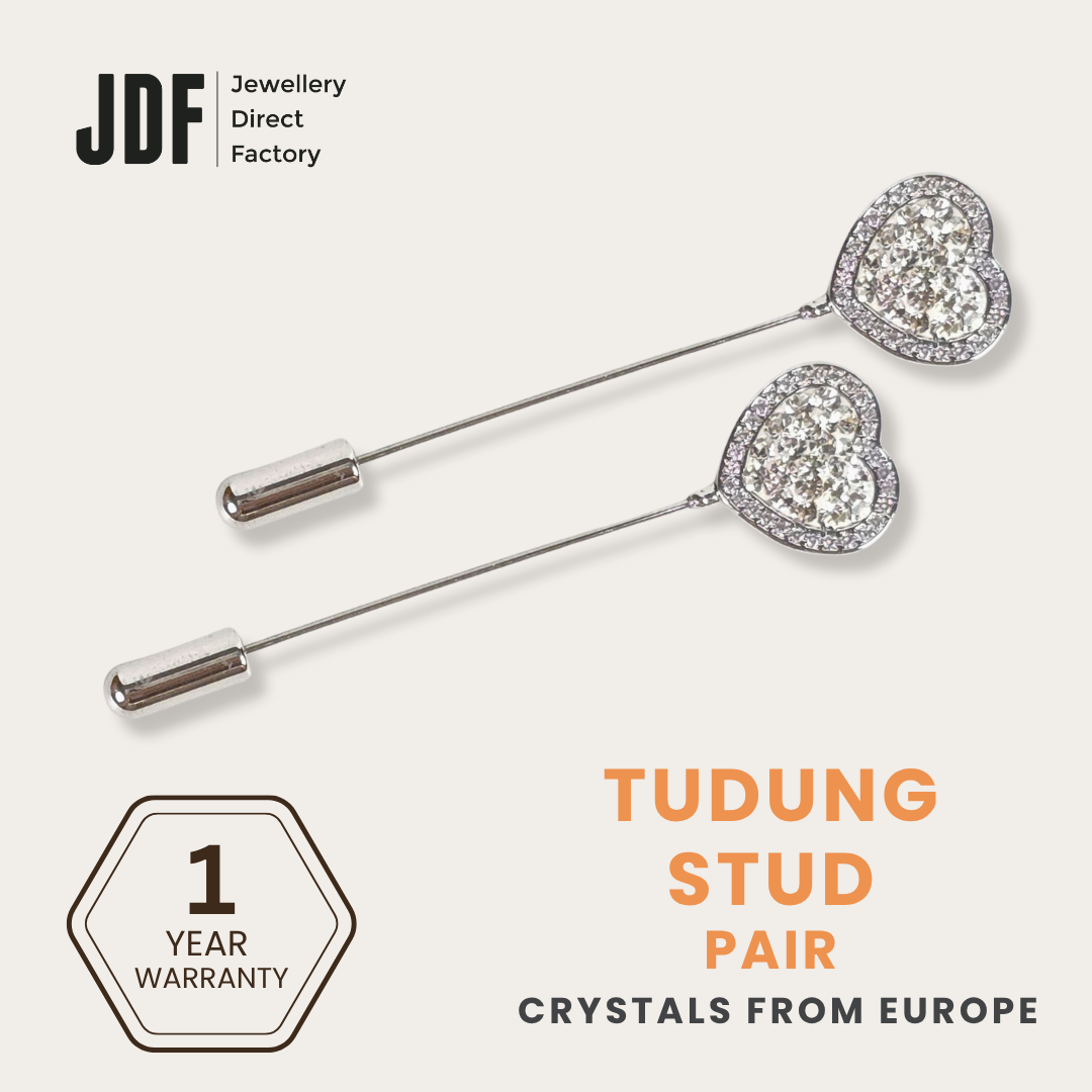 Halo Heart tudung Stud with Crystals from Europe