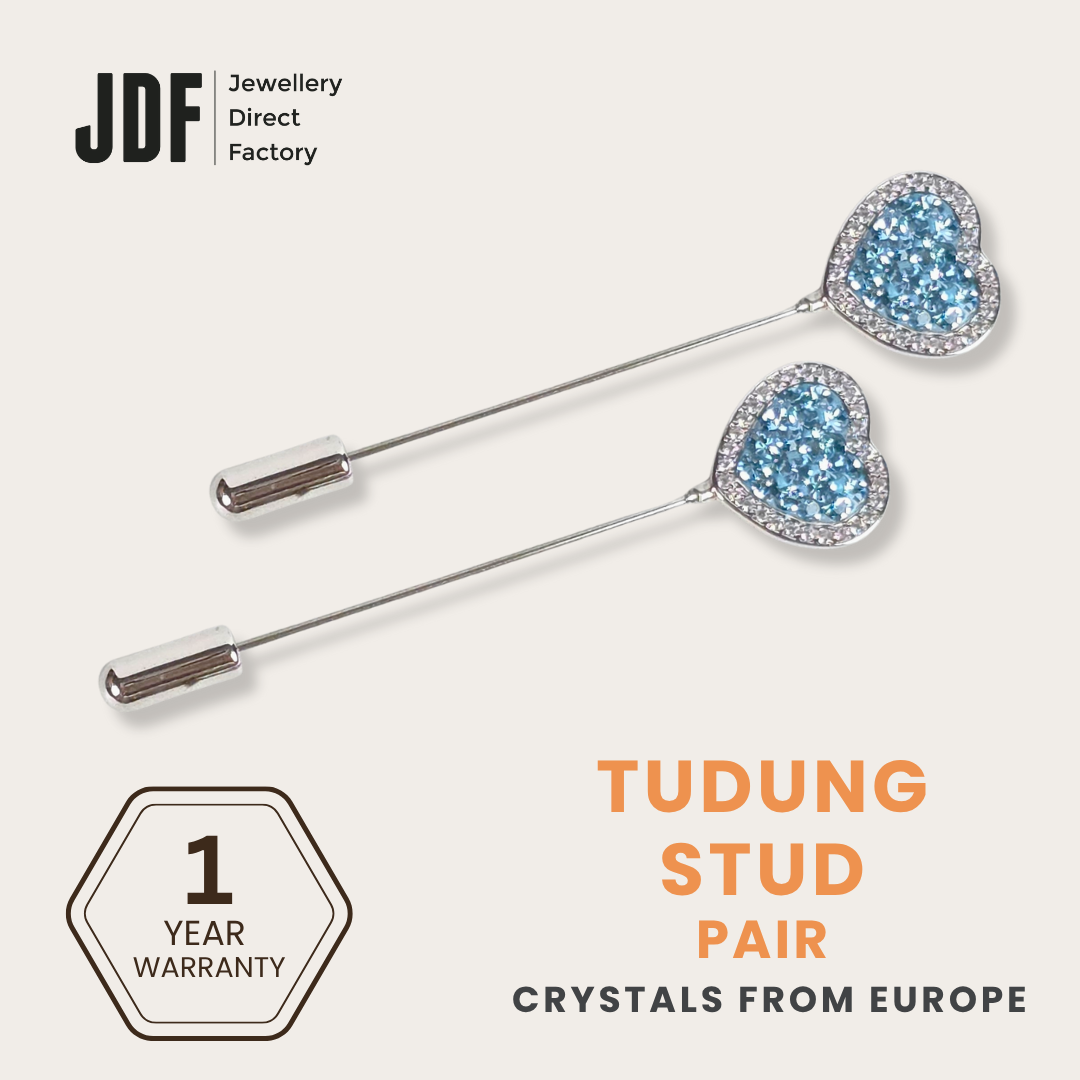Halo Heart tudung Stud with Crystals from Europe