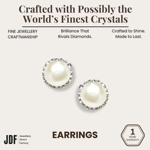 8mm Pearl Stud with Crystal From Europe