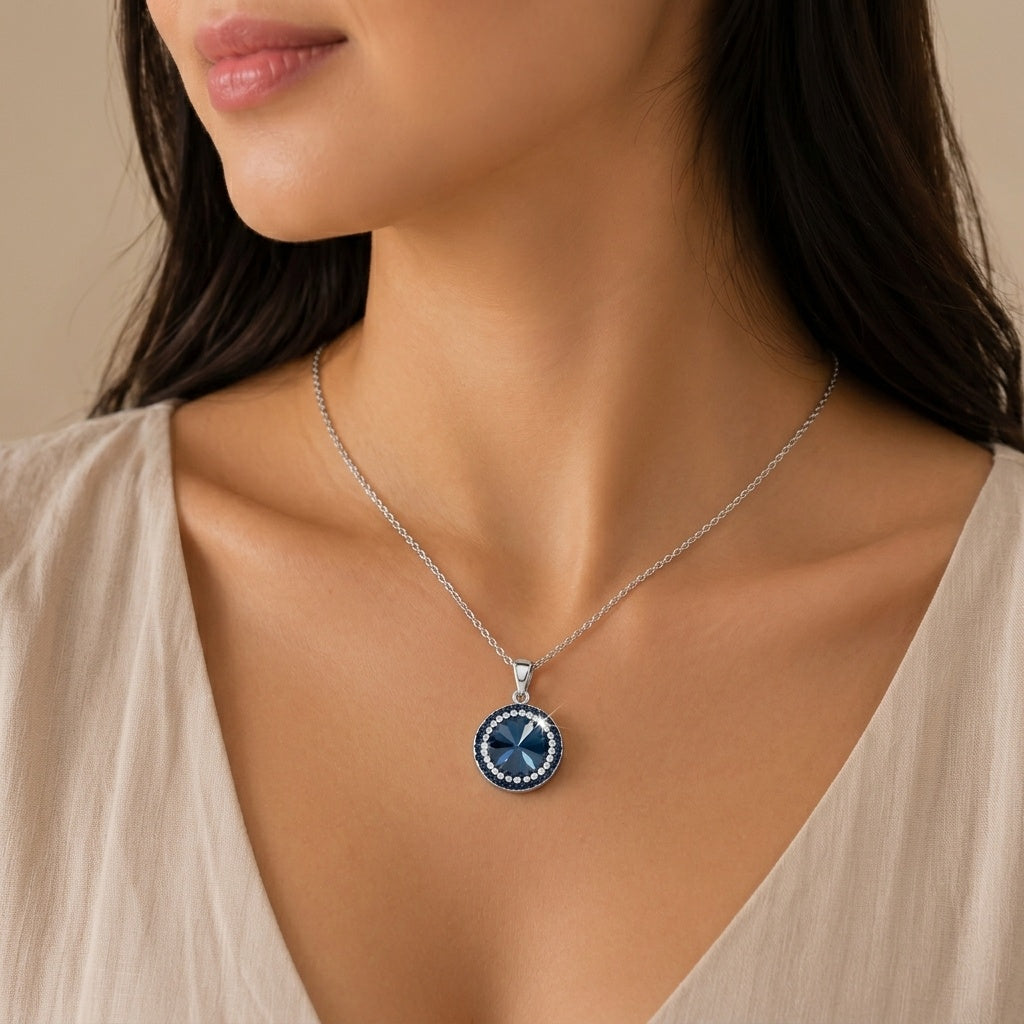18mm Rivoli SW Blue Pendant