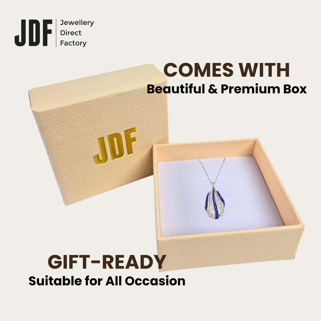 Atlantic Wave Pendant with Crystal From Europe, Crystal Pendant, Gift Packaging, Crystal From Europe, One-Year Warranty - Jewellery Direct Factory in alabaster background