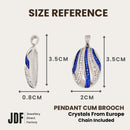Atlantic Wave Pendant with Crystal From Europe, Crystal Pendant, Size Reference, Crystal From Europe, One-Year Warranty - Jewellery Direct Factory in alabaster background