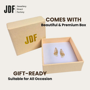 Aurora Curve Hoops with Crystals from Europe, Earrings, Packaging Display, Crystals from Europe, One-Year Warranty - Jewellery Direct Factory in alabaster background