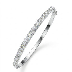 Hinged Pave Bangle with Crystal From Europe