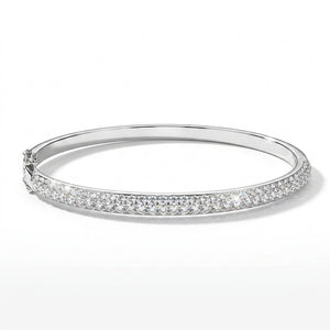 Hinged Pave Bangle with Crystal From Europe