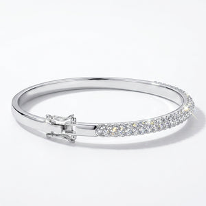 Hinged Pave Bangle with Crystal From Europe