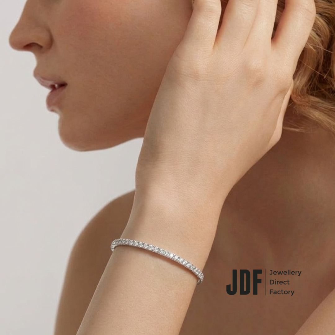 Hinged Pave Bangle with Crystal From Europe