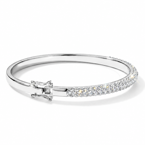 Hinged Pave Bangle with Crystal From Europe