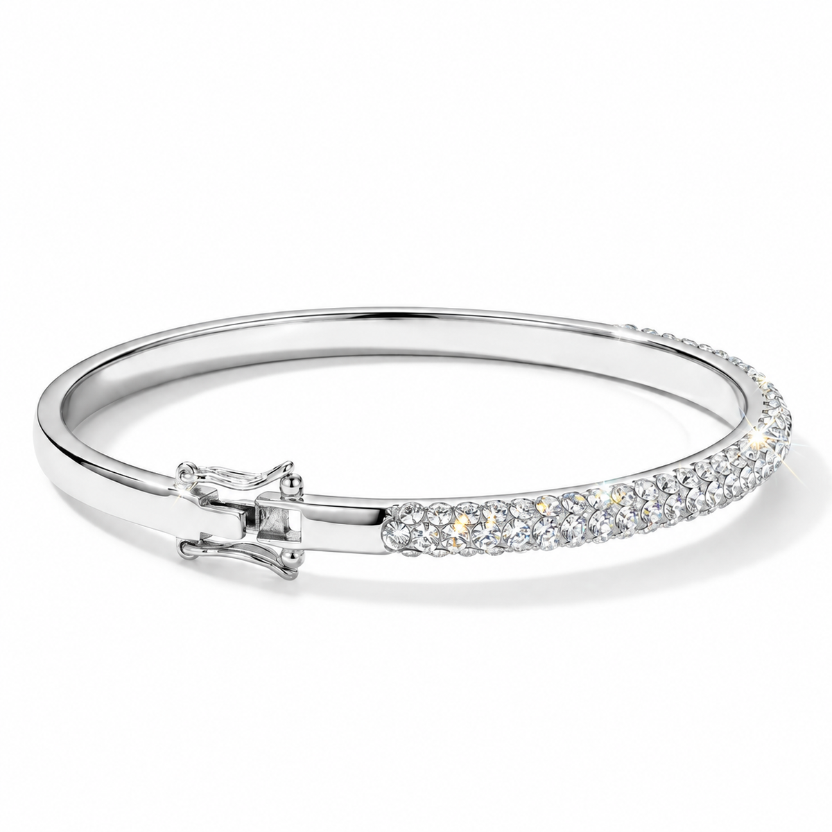Hinged Pave Bangle with Crystal From Europe