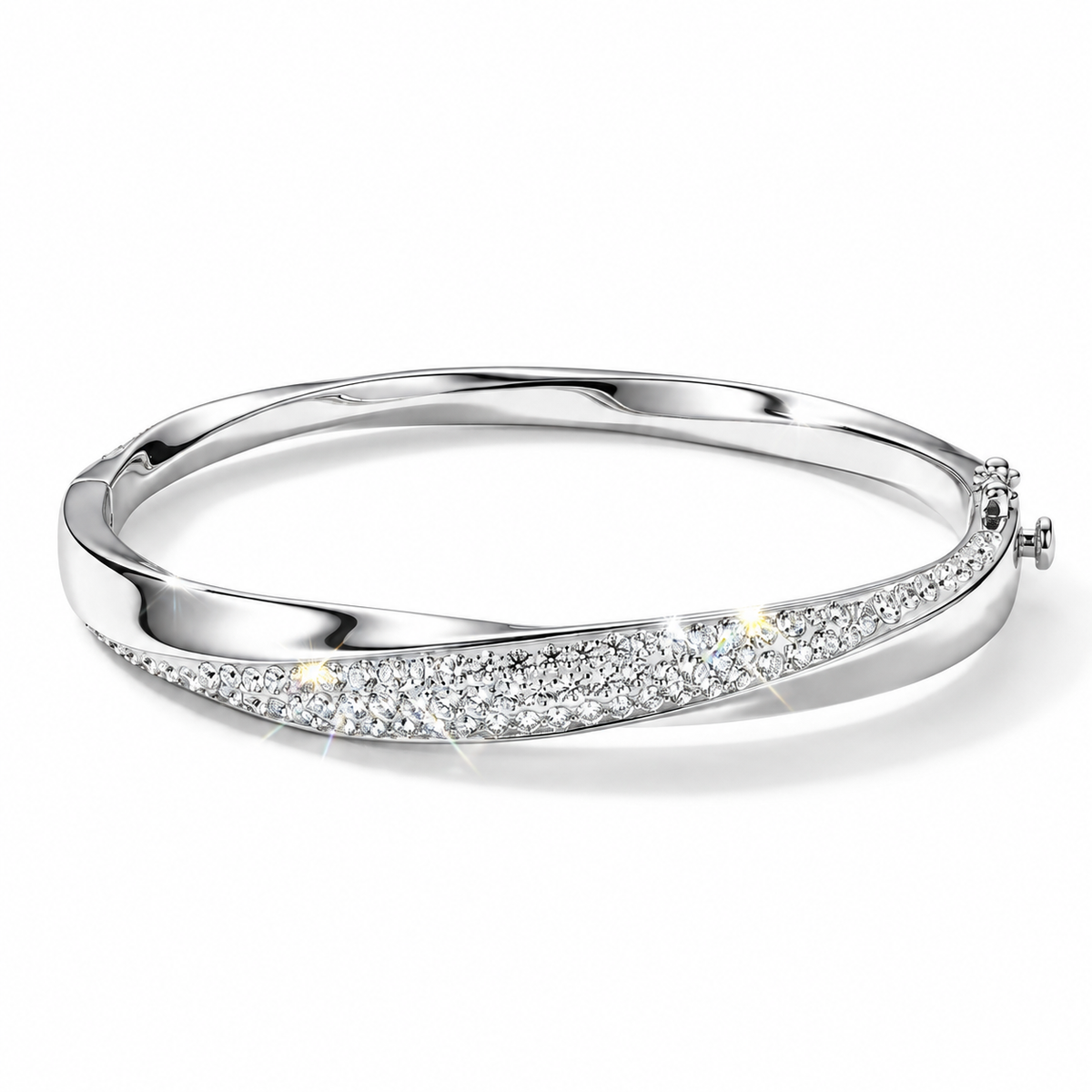 Aurora Twist Bangle with Crystal From Europe