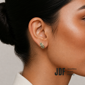 Teardrop Stud Earrings with Crystals from Europe