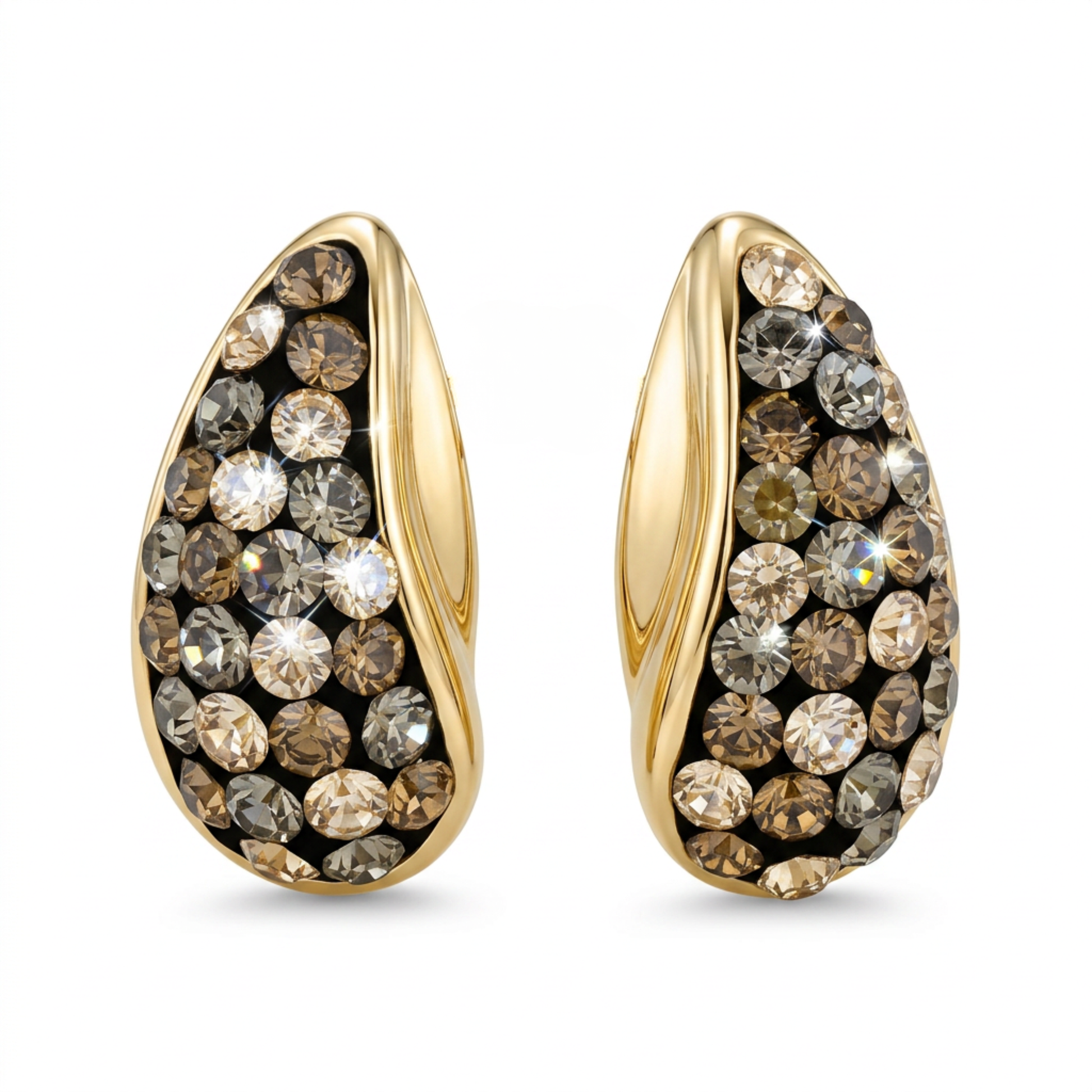Teardrop Stud Earrings with Crystals from Europe