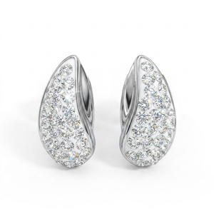 Teardrop Stud Earrings with Crystals from Europe