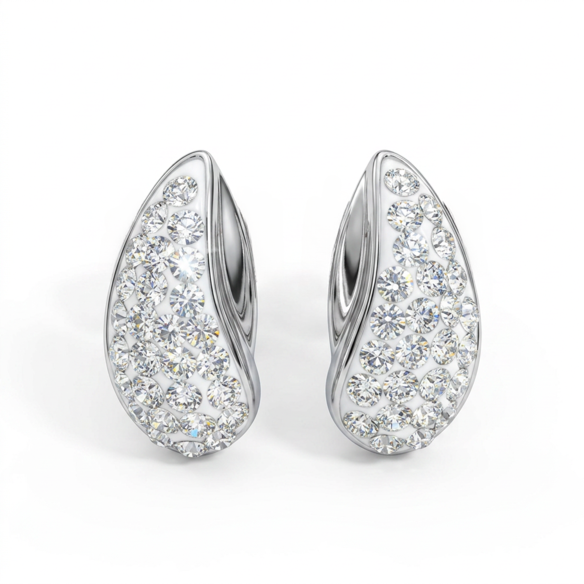 Teardrop Stud Earrings with Crystals from Europe