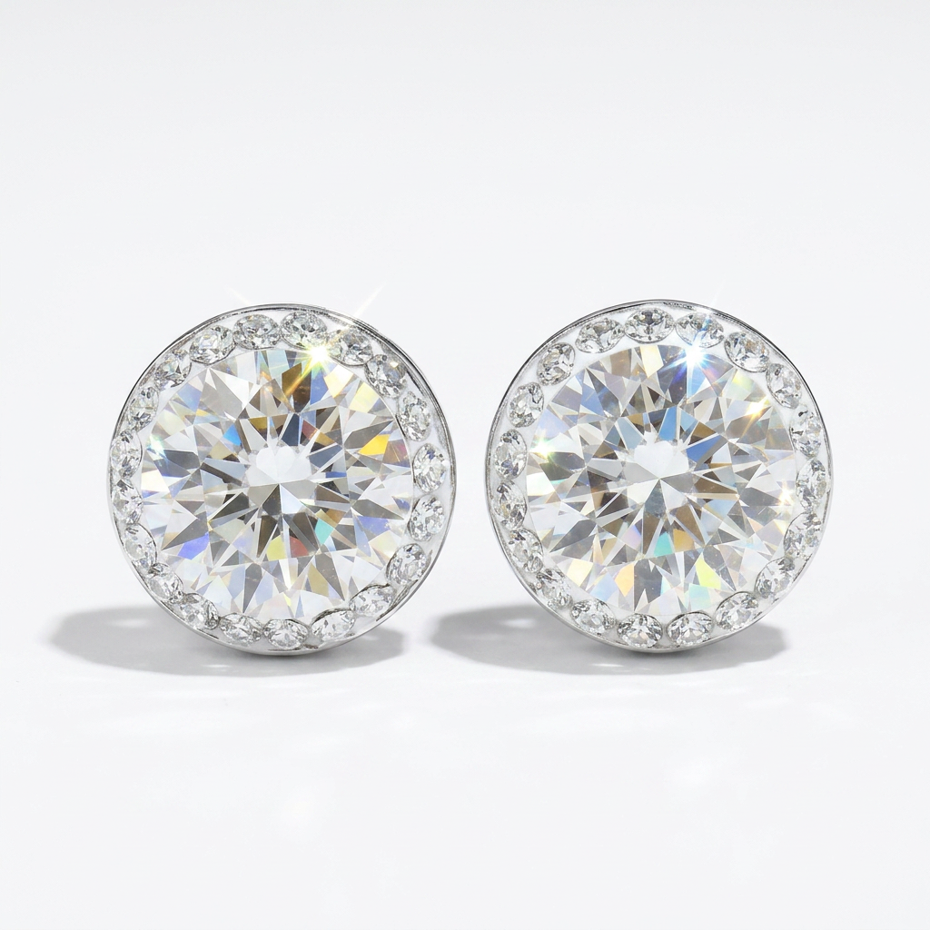 Halo Round Stud with Crystals from Europe