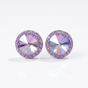 Halo Round Stud with Crystals from Europe