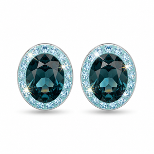 Elegant Oval Stud Earring with Crystals from Europe