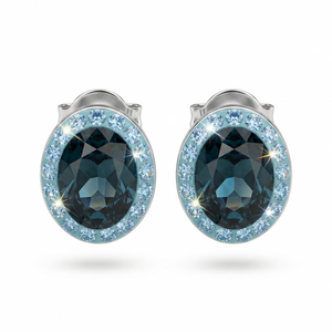 Elegant Oval Stud Earring with Crystals from Europe