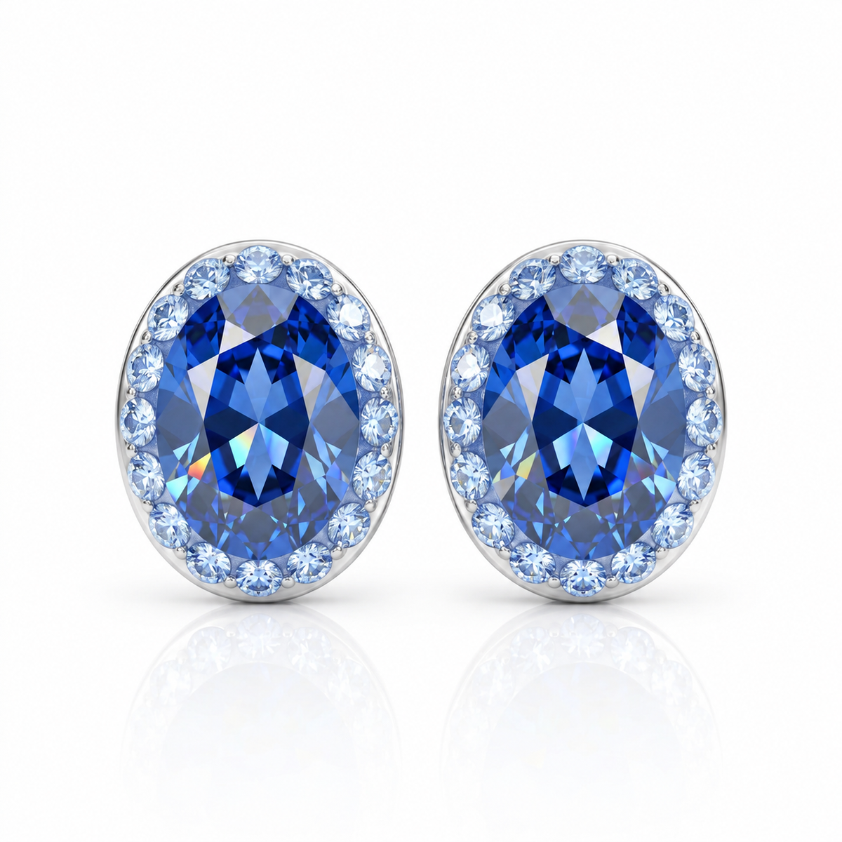 Elegant Oval Stud Earring with Crystals from Europe
