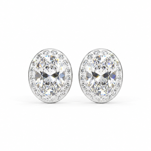 Elegant Oval Stud Earring with Crystals from Europe