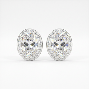 Elegant Oval Stud Earring with Crystals from Europe