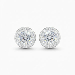 Mini Halo Round Stud with Crystals from Europe