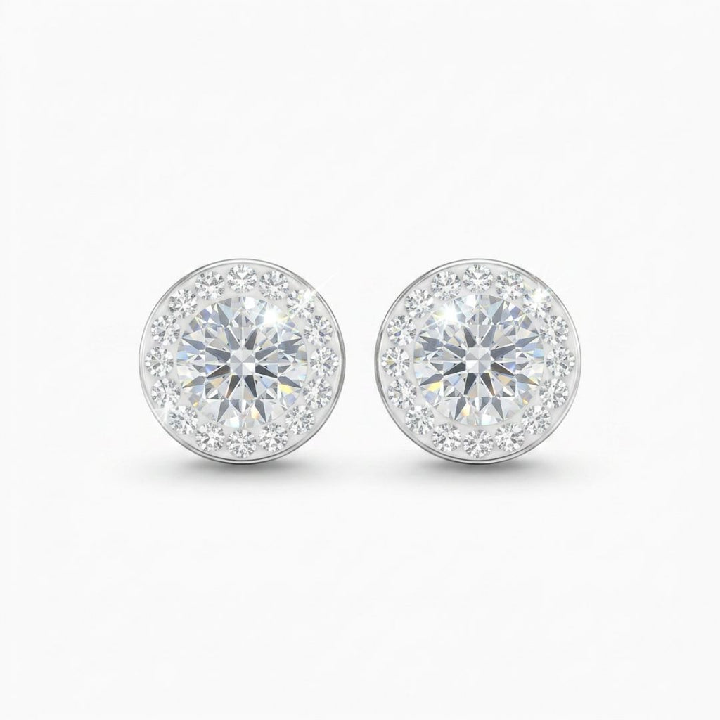 Mini Halo Round Stud with Crystals from Europe