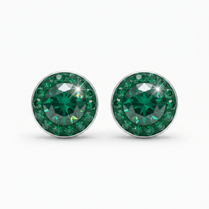 Mini Halo Round Stud with Crystals from Europe