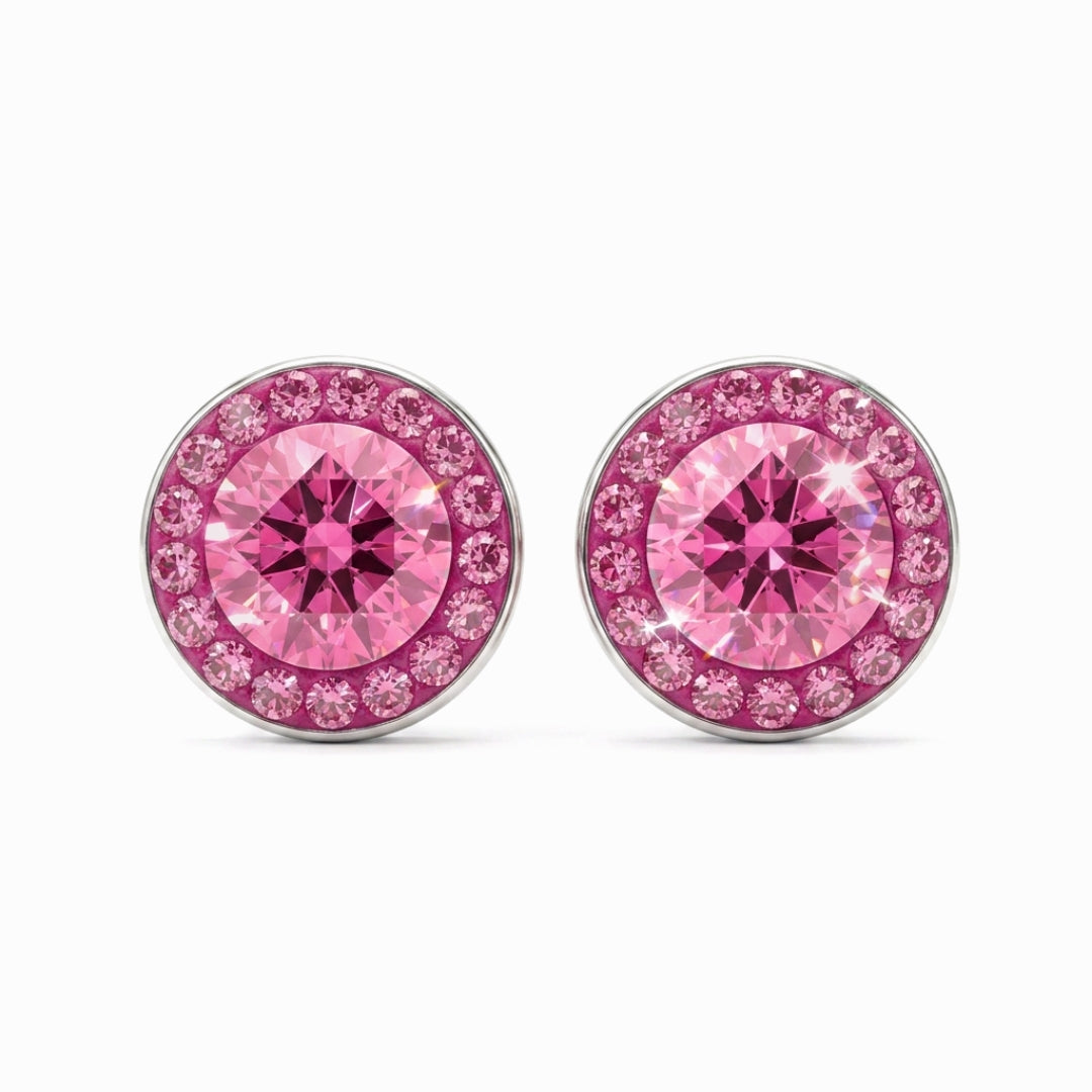 Mini Halo Round Stud with Crystals from Europe