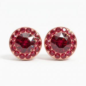 Mini Halo Round Stud with Crystals from Europe