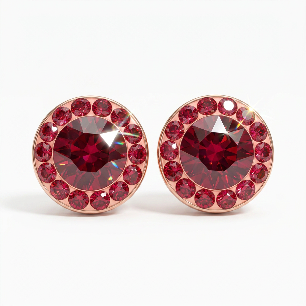 Mini Halo Round Stud with Crystals from Europe