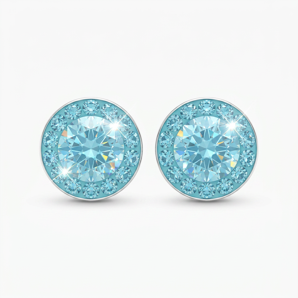 Mini Halo Round Stud with Crystals from Europe