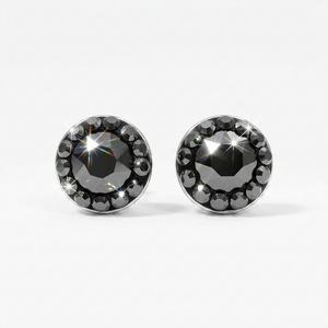 Mini Halo Round Stud with Crystals from Europe