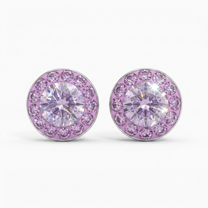 Mini Halo Round Stud with Crystals from Europe
