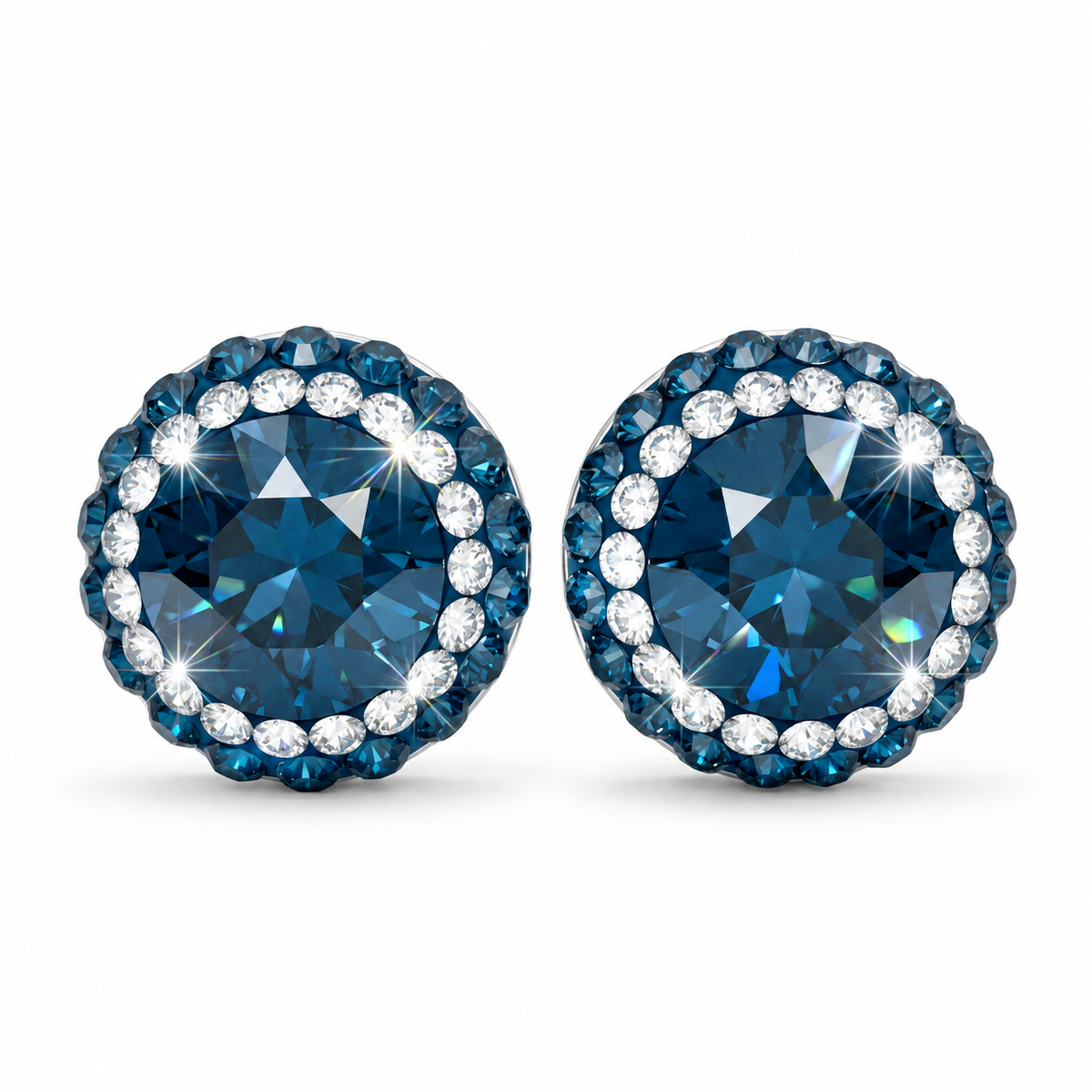 Double Halo Stud Earing with Crystals From Europe
